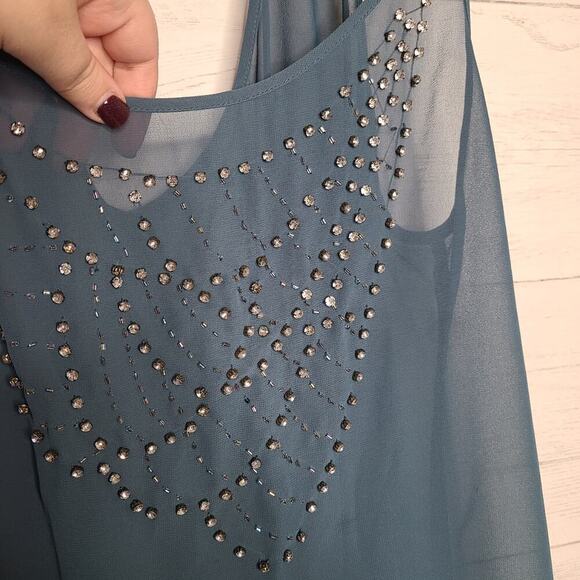 Anthropologie Size Small Pins & Needles Jeweled Tank - Picture 5 of 10